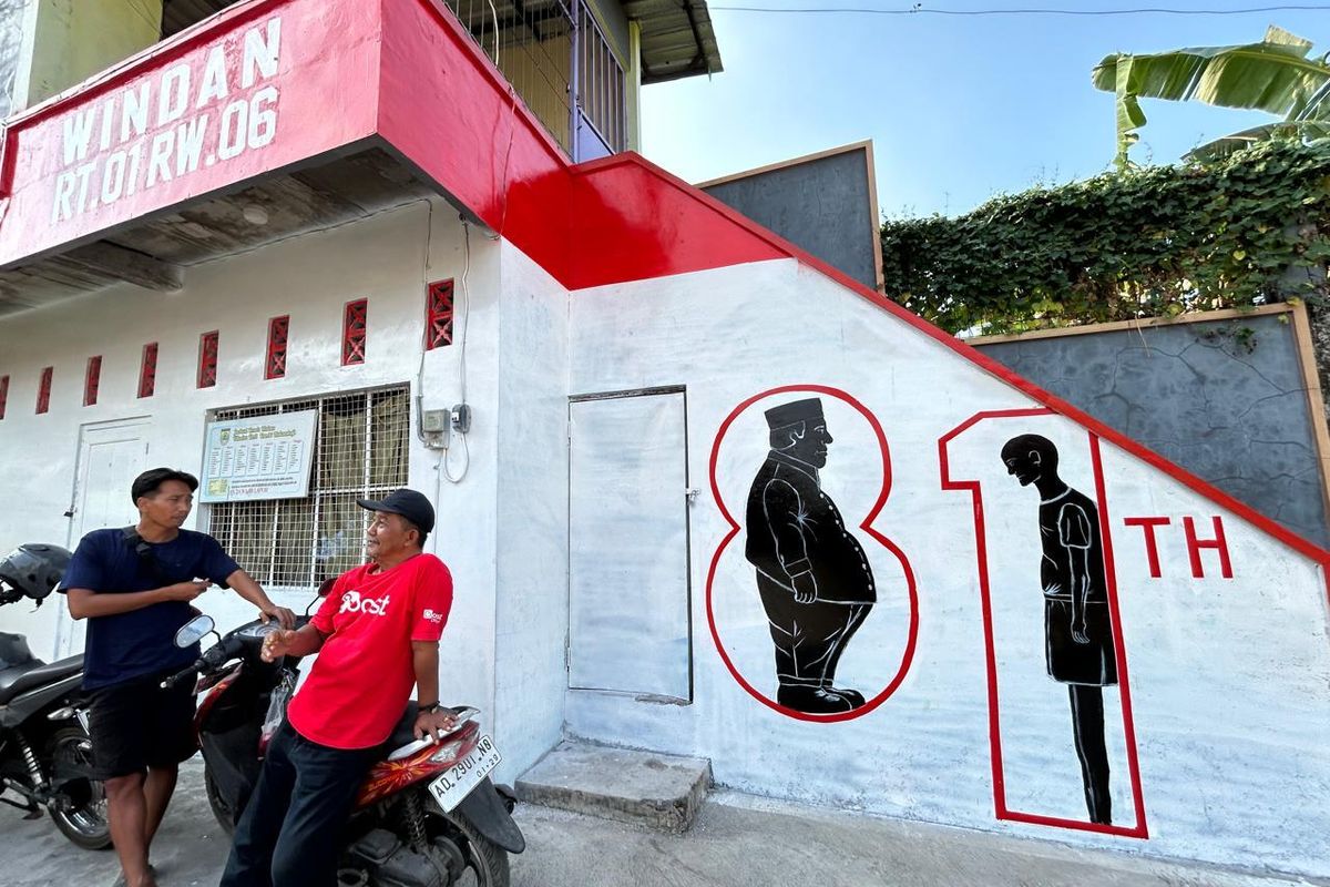 Mural Unik Angka 81 Hiasi Sukoharjo, Warga Sambut Semarak HUT RI
