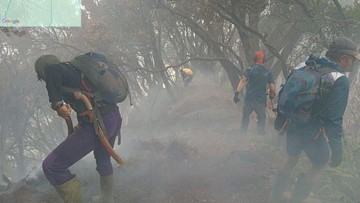 Api di Kawah Wadon Gunung Gede Berkurang, 4 Titik Api Tersisa Pantau Ketat