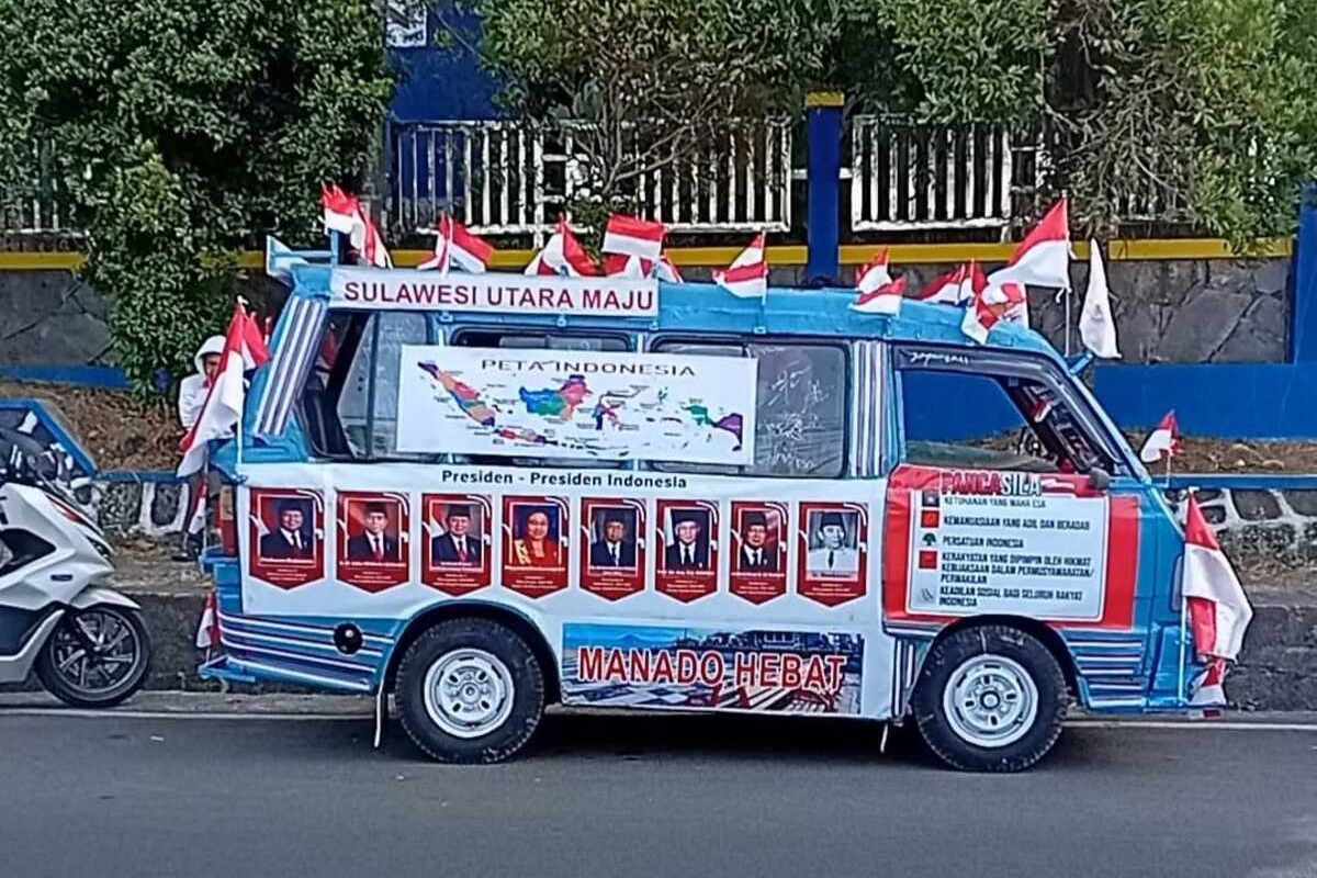 Angkot di Manado Berubah Jadi Kanvas Patriotik Sambut HUT RI ke-81