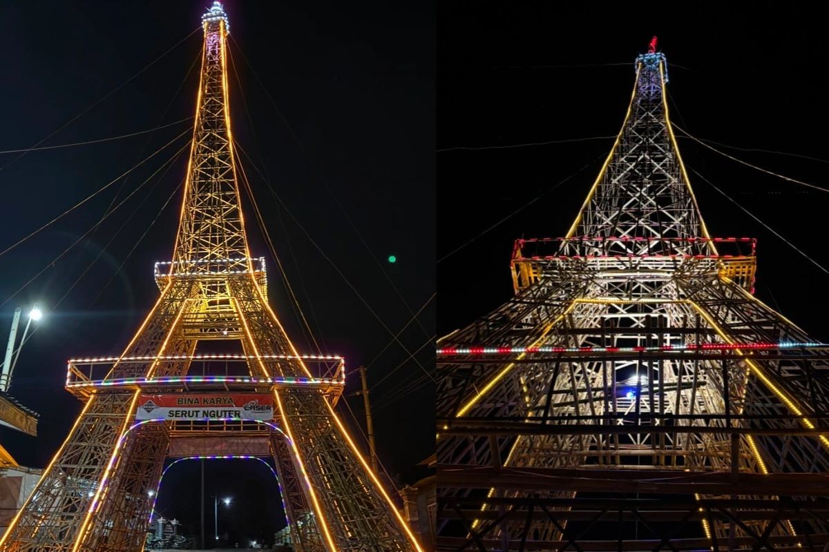 Kreasi Bambu Sukoharjo: Replika Menara Eiffel 23 Meter Sambut HUT RI ke-81