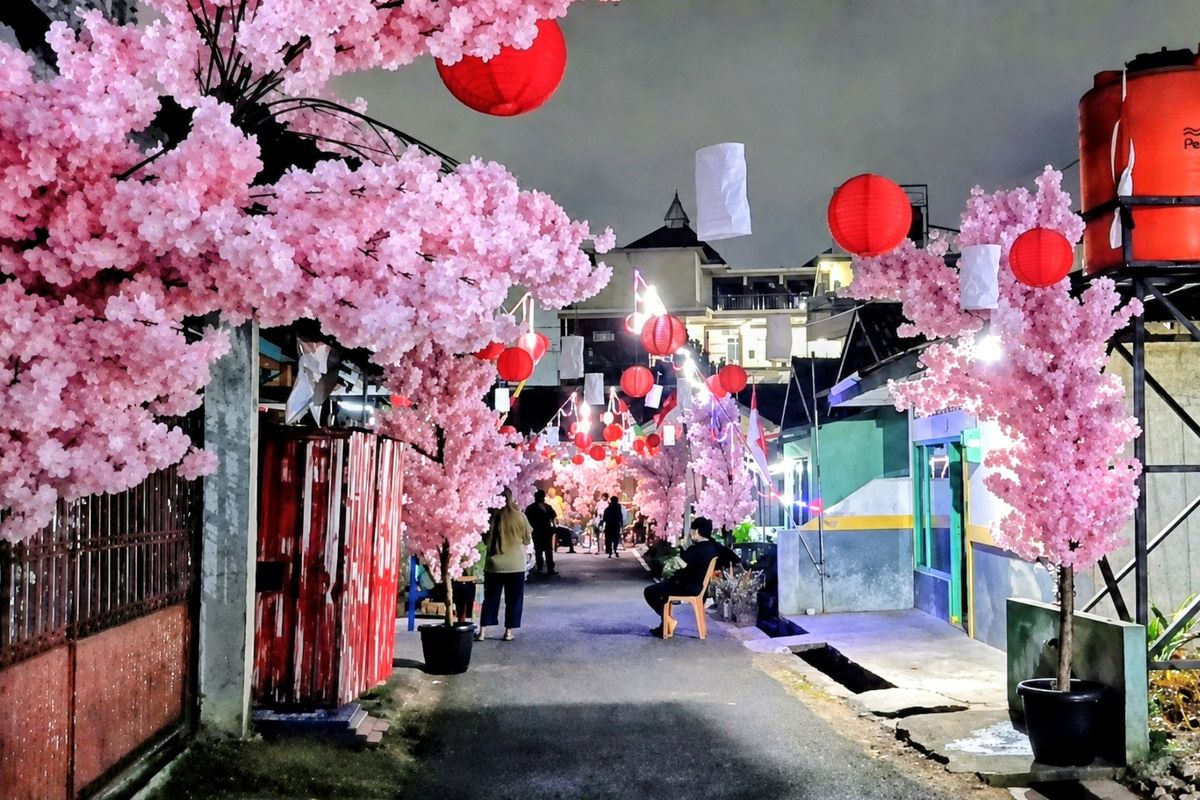 Gang Surabaya Bersemi: Nuansa Sakura Sambut HUT Ke-81 RI di Bandar Lampung