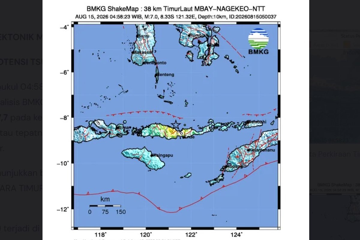 Gempa M7.7 Guncang NTT: 20 Meninggal, 6 Luka, 2 Masih Tertimbun
