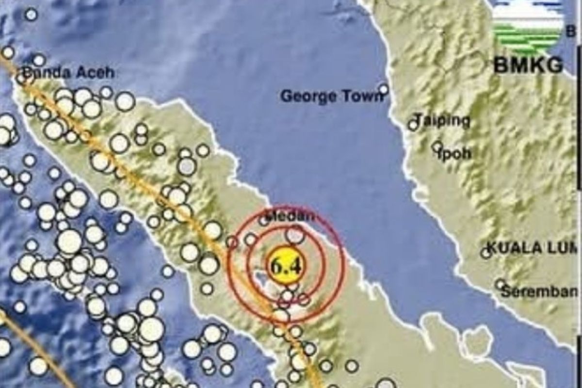 Gempa 6,4 SR Guncang Simalungun, BMKG Pastikan Tanpa Potensi Tsunami dan Gempa Susulan