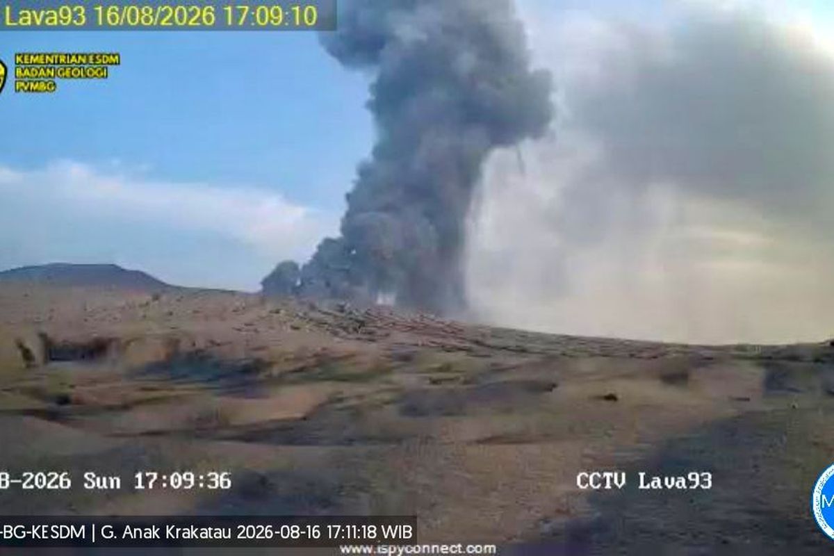 Gunung Anak Krakatau Mengamuk 20 Kali dalam Sehari, Aktivitas Vulkanik Berlanjut Hingga Larut Malam
