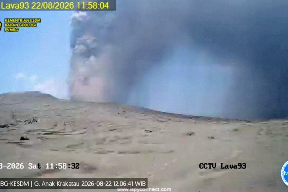 Aktivitas Vulkanik Meningkat, Gunung Anak Krakatau Luncurkan Kolom Abu Setinggi 400 Meter