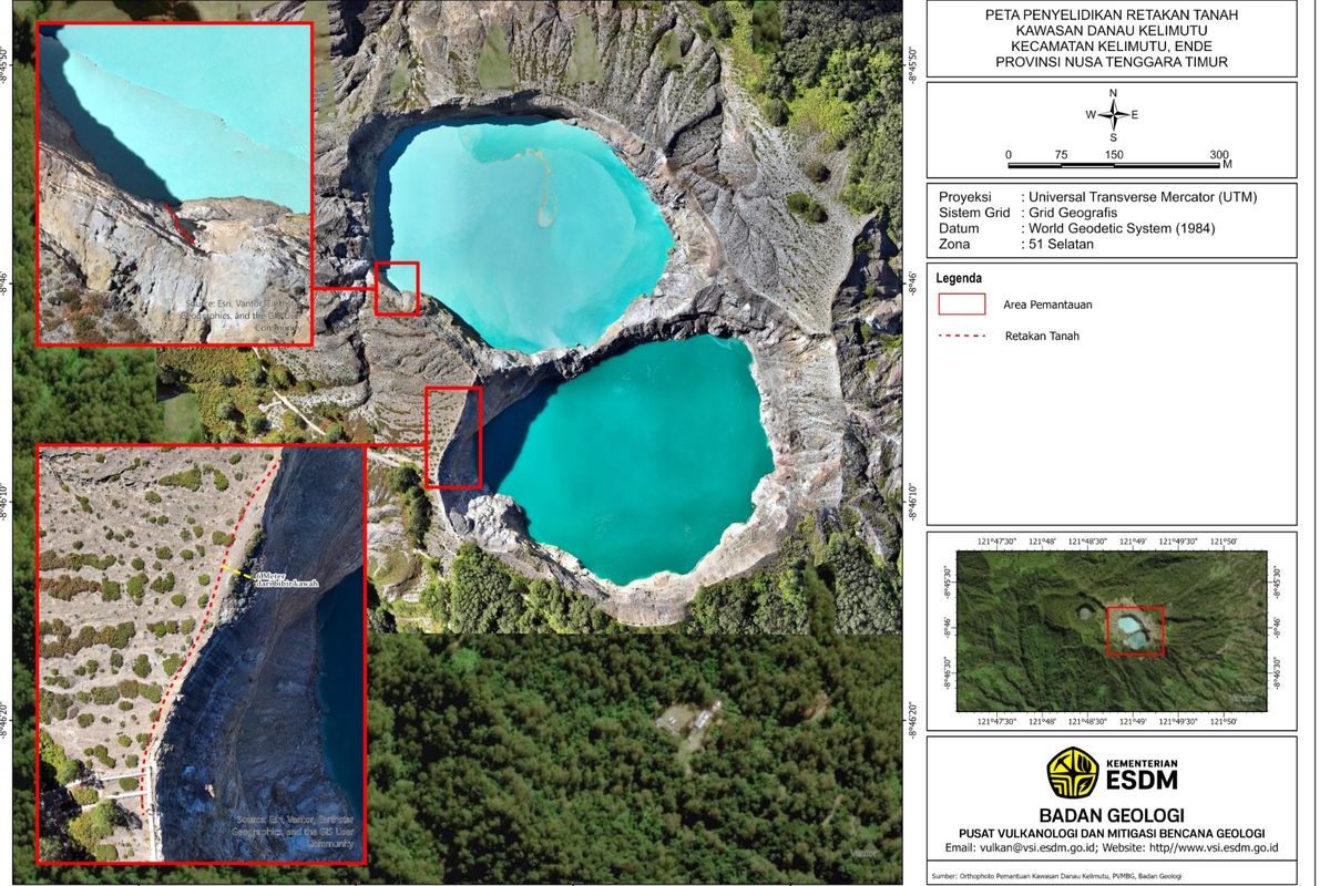 Dampak Gempa M 7,7: Badan Geologi Deteksi Retakan Baru di Kawah Danau Kelimutu