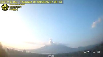 Gunung Ibu di Halmahera Kembali Mengeluarkan Abu Vulkanik Setinggi 500 Meter